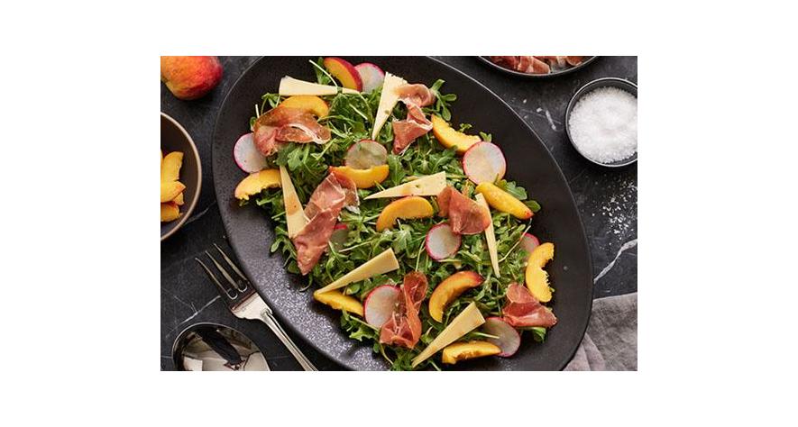 Recipes: Arugula Salad with Peaches and Prosciutto