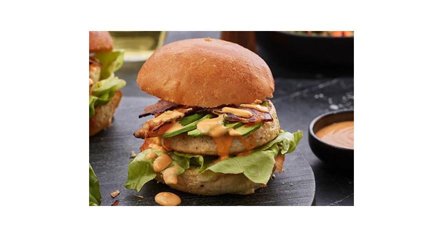 Recipes: Chicken Bacon Buffalo Ranch Burger