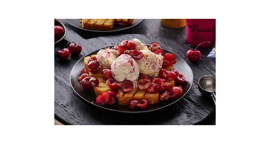 Recipes: Grilled Cornbread with Cherries & Van Leeuwan Buttermilk Berry Cornbread Ice Cream