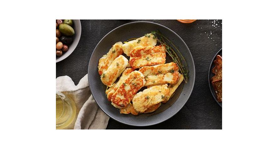 Recipes: Golden Halloumi with Lemon Honey
