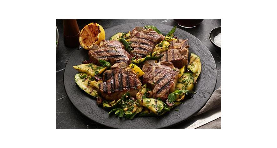 Recipes: Grilled Lamb Loin Chops with Warm Zucchini Salad