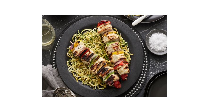 Recipes: Grilled Marinated Swordfish Kebobs with Zucchini Noodles