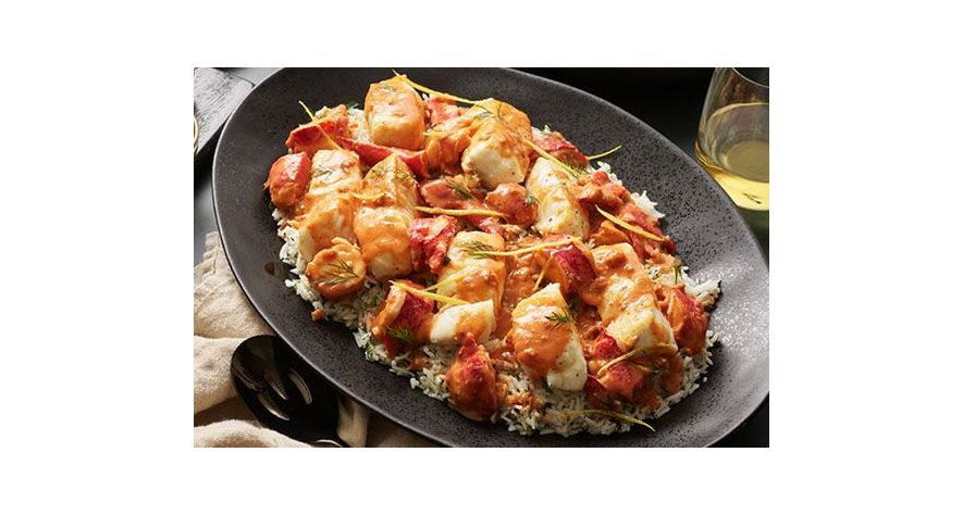Recipes: Halibut and Lobster Over Herbed Rice