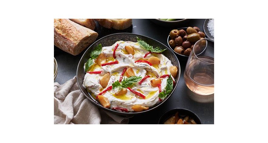 Recipes: Creamy Labneh with Garlic Confit and Sundried Tomatoes