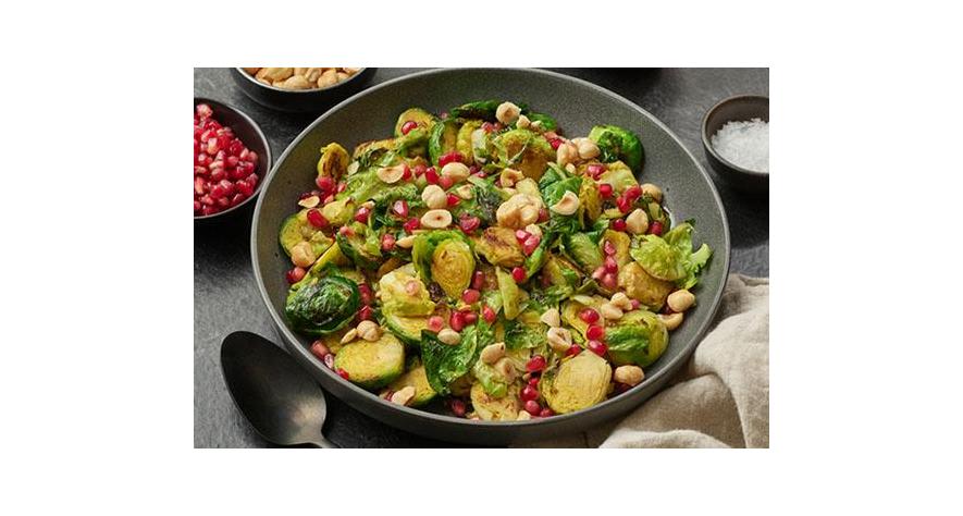 Recipes: Shaved Brussels Sprouts with Pomegranate and Hazelnuts