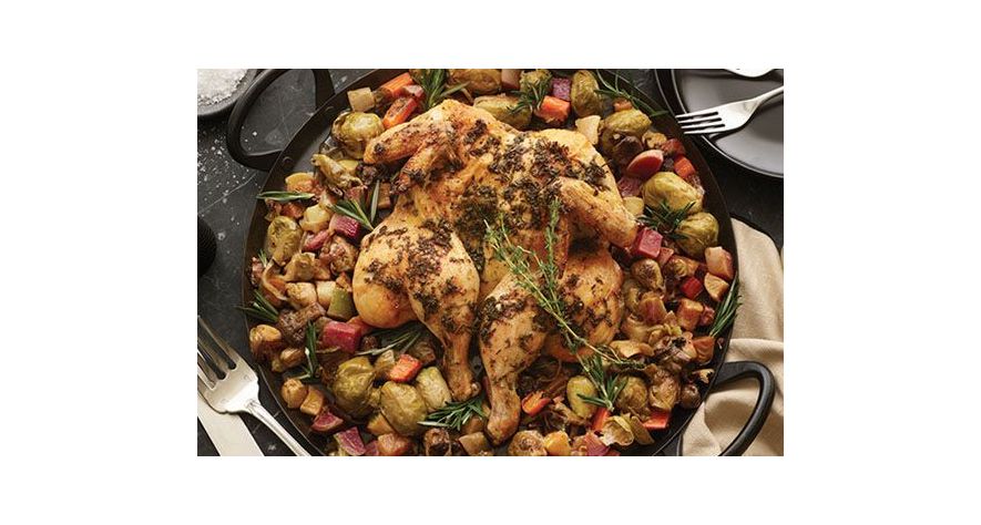 Recipes: Herbed Brown Butter Spatchcock Roast Chicken