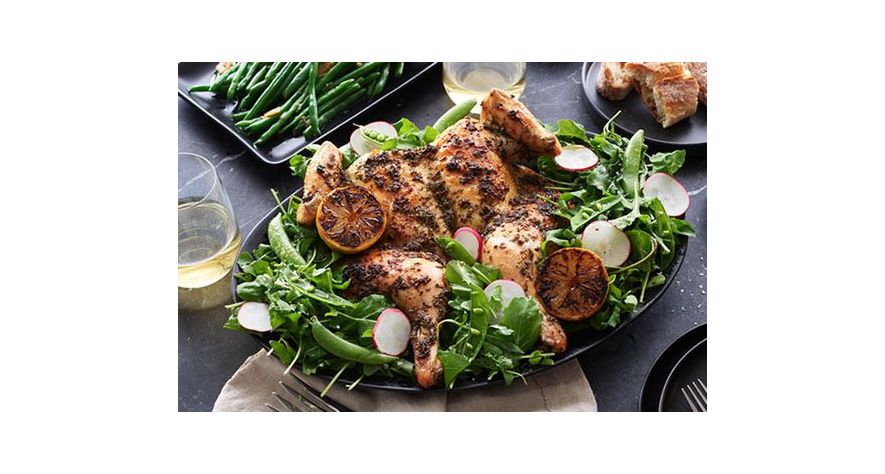 Recipes: Herby Spatchcock Chicken with Warm Lemon Vinaigrette