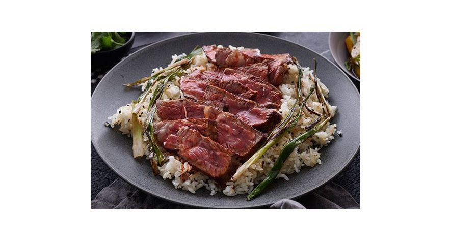 Recipes: Spicy Chili Grass Fed Striploin with Sesame Crispy Rice