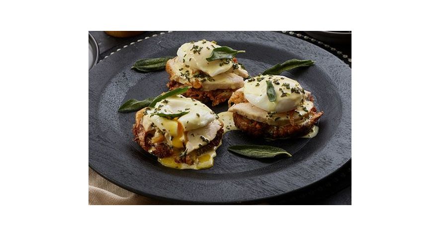 Recipes: Turkey and Stuffing Eggs Benedict with Sage Hollandaise