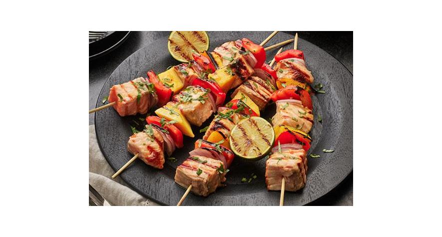 Recipes: Salmon Kabobs with Tropical Tequila Sauce