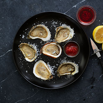 Oysters on a plate