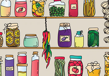 Illustrated photo of a pantry