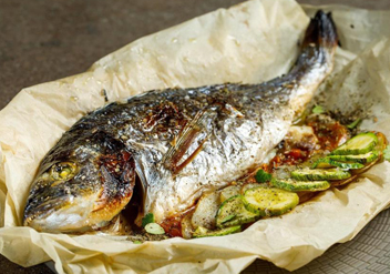 Whole baked fish