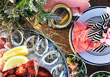 Various platter of fresh seafood