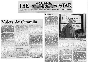 Photo of a Citarella press article in EH Star