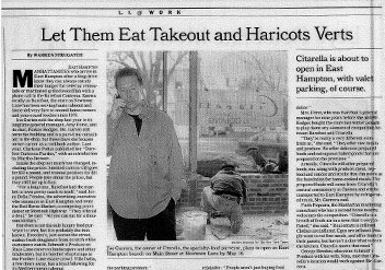 Photo of a Citarella press article in New York times