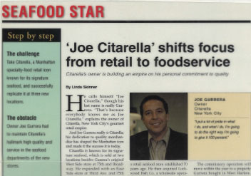 Photo of a Citarella press article in seafood business