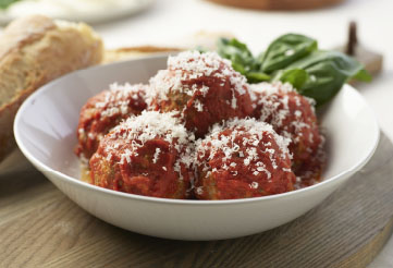 Meatballs with tomato sauce and cheese