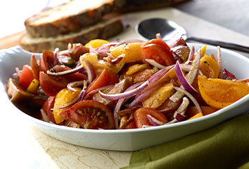 Tomato and red onion salad